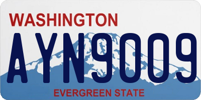 WA license plate AYN9009