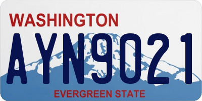 WA license plate AYN9021