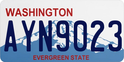 WA license plate AYN9023