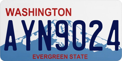 WA license plate AYN9024