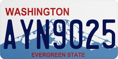 WA license plate AYN9025