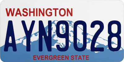 WA license plate AYN9028