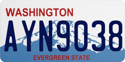 WA license plate AYN9038
