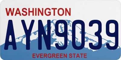 WA license plate AYN9039