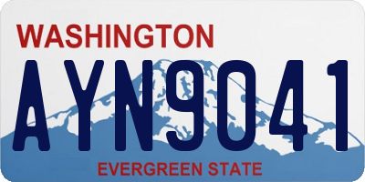 WA license plate AYN9041