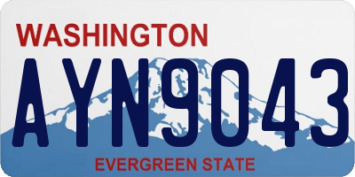 WA license plate AYN9043