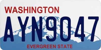 WA license plate AYN9047