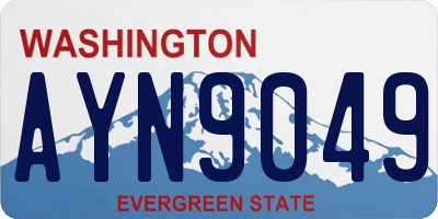 WA license plate AYN9049