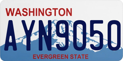 WA license plate AYN9050