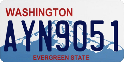 WA license plate AYN9051