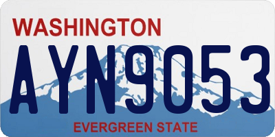 WA license plate AYN9053