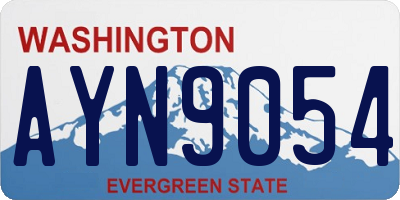 WA license plate AYN9054