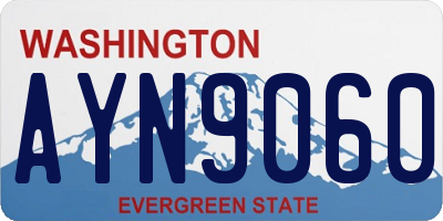 WA license plate AYN9060