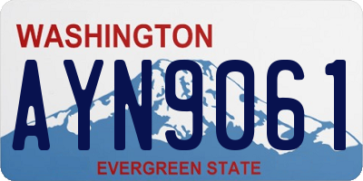 WA license plate AYN9061