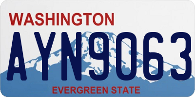 WA license plate AYN9063