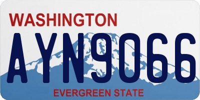 WA license plate AYN9066
