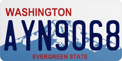 WA license plate AYN9068