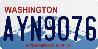 WA license plate AYN9076