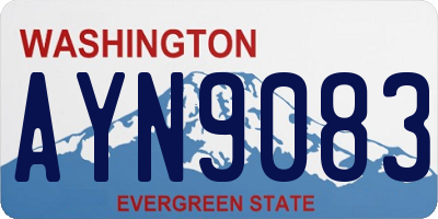 WA license plate AYN9083