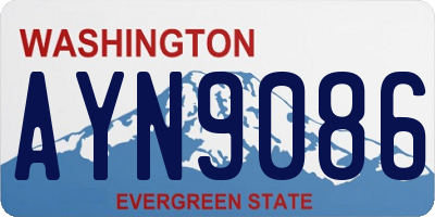 WA license plate AYN9086
