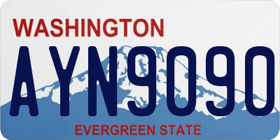 WA license plate AYN9090