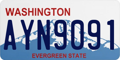 WA license plate AYN9091