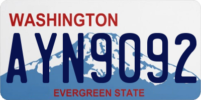WA license plate AYN9092