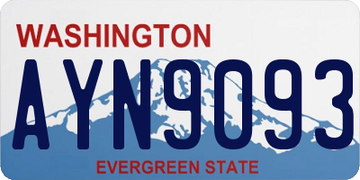 WA license plate AYN9093