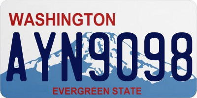 WA license plate AYN9098