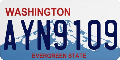 WA license plate AYN9109