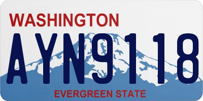 WA license plate AYN9118
