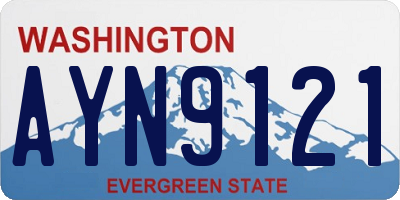 WA license plate AYN9121