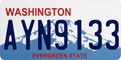 WA license plate AYN9133