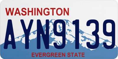 WA license plate AYN9139