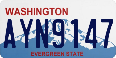 WA license plate AYN9147