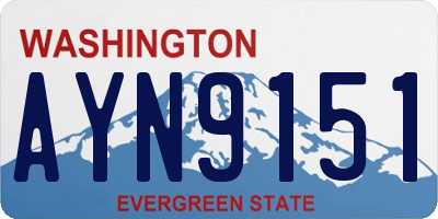 WA license plate AYN9151