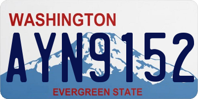 WA license plate AYN9152