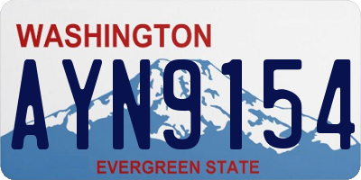 WA license plate AYN9154