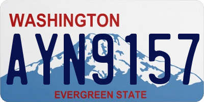 WA license plate AYN9157