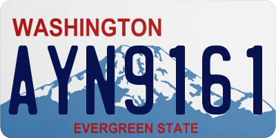 WA license plate AYN9161