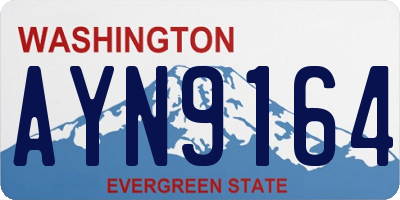WA license plate AYN9164