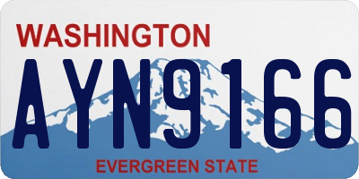 WA license plate AYN9166