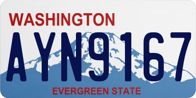 WA license plate AYN9167
