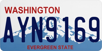 WA license plate AYN9169