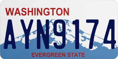 WA license plate AYN9174