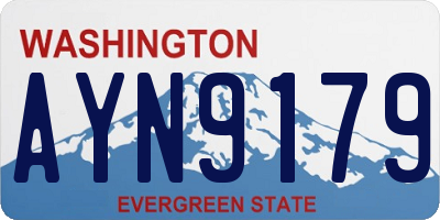 WA license plate AYN9179