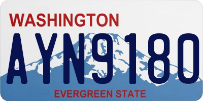 WA license plate AYN9180