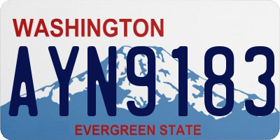 WA license plate AYN9183