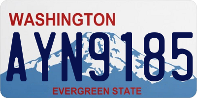WA license plate AYN9185