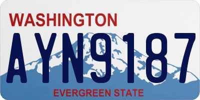 WA license plate AYN9187